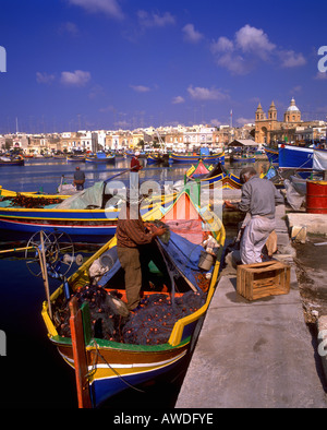 Malta, Marsaxlokk, malerischen Fischerhafen Stockfoto