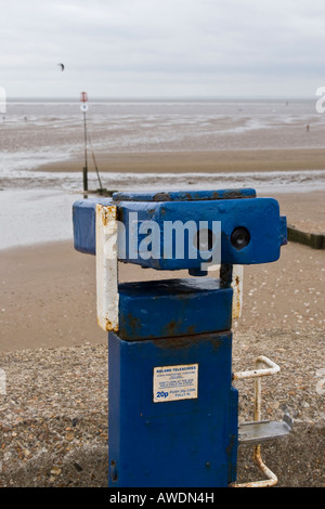 Blick auf das Meer Strand-Fernglas Stockfoto