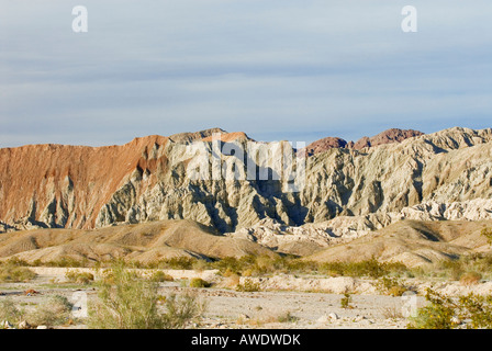 Erodierten Mekka Hügel auf der San-Andreas-Verwerfungslinie mit Blick auf die Salton Sea-Kalifornien Stockfoto