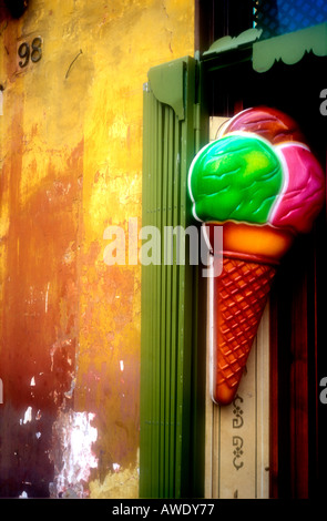 Eis-Schild-Shop in Rom Italien Stockfoto