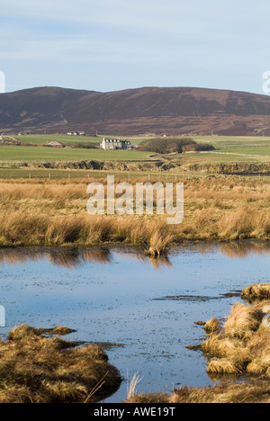 dh Swanbister Bay ORPHIR ORKNEY Swanbister House Marschland Teich Stockfoto