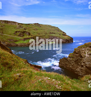 Tintagel Kopf und Bucht in Cornwall England Stockfoto