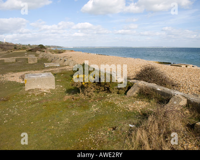 Teil der Überreste der Strukturen bauen in Lepe in Hampshire UK für den d-Day Landungen während des 2. Weltkrieges. Stockfoto