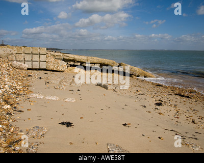 Teil der Überreste der Strukturen bauen in Lepe in Hampshire UK für den d-Day Landungen während des 2. Weltkrieges. Stockfoto