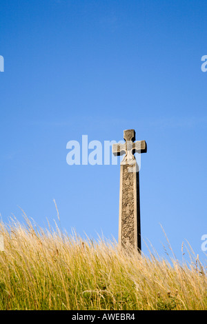 Caedmons Kreuz in St. Marys Churchyard an der Spitze der Abtei Schritte Whitby North Yorkshire England Stockfoto