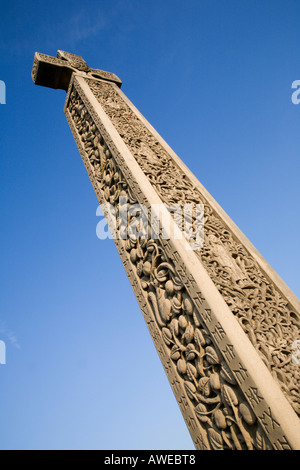 Caedmons Kreuz in St. Marys Churchyard an der Spitze der Abtei Schritte Whitby North Yorkshire England Stockfoto