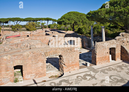 Neptune Bäder, Ostia Antica archäologische Stätte, Rom, Italien, Europa Stockfoto