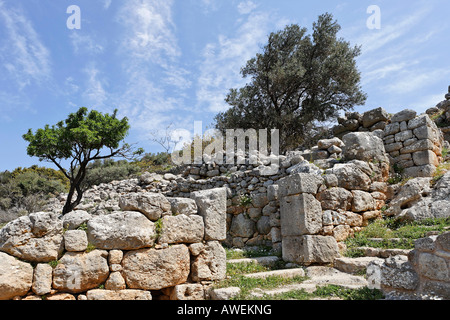 Ruinen aus dem fünften Jahrhundert v. Chr. (dorische Periode), Lato, Kreta, Griechenland, Europa Stockfoto