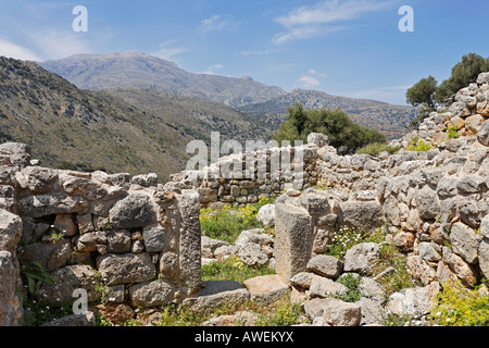 Ruinen aus dem fünften Jahrhundert v. Chr. (dorische Periode), Lato, Kreta, Griechenland, Europa Stockfoto