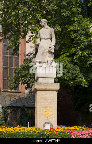 Till Eulenspiegel (Trickster aus der mittelalterlichen deutschen Folklore) Brunnen in Einbeck, Niedersachsen, Deutschland, Europa Stockfoto