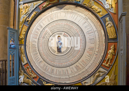 Astronomische Uhr mit Tierkreiszeichen (Horologium Mirabile Lundase, vierzehnten Jahrhundert) in Lund Kathedrale (zwölften Jahrhundert), Lu Stockfoto