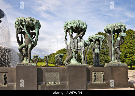 Springbrunnen im Vigeland-Skulpturenpark in Frogner Park, Oslo, Norwegen, Skandinavien, Europa Stockfoto