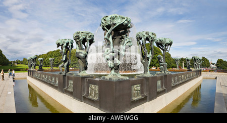 Springbrunnen im Vigeland-Skulpturenpark in Frogner Park, Oslo, Norwegen, Skandinavien, Europa Stockfoto