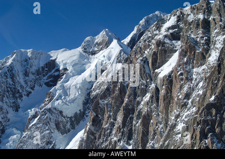 Flug mit dem Helikopter von Fox über den Fox-Gletscher zum Mt. Cook und Mt. Tasman, Südinsel, Neuseeland, Ozeanien Stockfoto