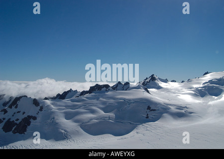 Flug mit einem Helikopter von Fox über den Fox Gletscher zum Mt. Cook und Mt. Tasman, Südinsel, Neuseeland, Ozeanien Stockfoto