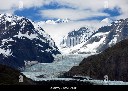 Margerie Gletscher und Mount Fairweather im Glacier Bay Nationalpark Alaska USA Stockfoto