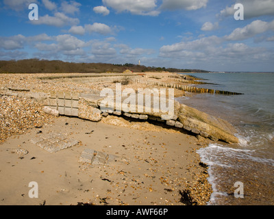 Teil der Überreste der Strukturen bauen in Lepe in Hampshire UK für den d-Day Landungen während des 2. Weltkrieges. Stockfoto