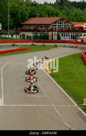 Deutsche Meisterschaften Kartracing, Kart verfolgen in Ampfing, Upper Bavaria, Bayern, Deutschland, Europa Stockfoto