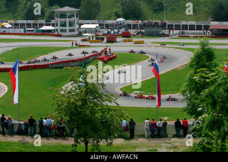 Deutsche Meisterschaften Kartracing, Kart verfolgen in Ampfing, Upper Bavaria, Bayern, Deutschland, Europa Stockfoto