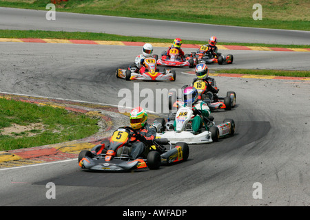 Deutsche Meisterschaften Kartracing, Kart verfolgen in Ampfing, Upper Bavaria, Bayern, Deutschland, Europa Stockfoto