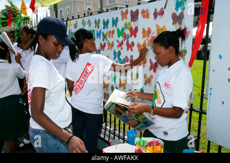 Frauen gegen Gewalt gegen Frauen in Georgetown, Guyana, Südamerika Stockfoto