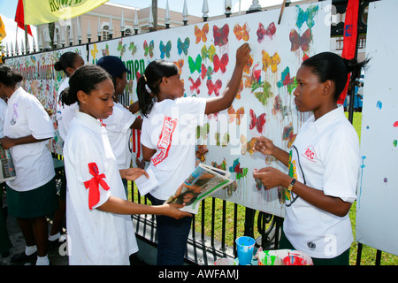 Frauen gegen Gewalt gegen Frauen in Georgetown, Guyana, Südamerika Stockfoto