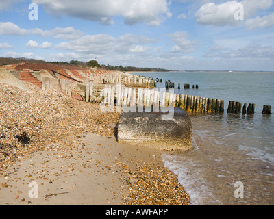 Teil der Überreste der Strukturen bauen in Lepe in Hampshire UK für den d-Day Landungen während des 2. Weltkrieges. Stockfoto