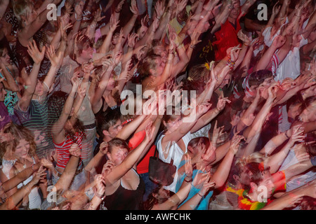 Publikum bei einem Reggae-Konzert in Muehldorf bin Inn, Upper Bavaria, Bavaria, Germany, Europe Stockfoto