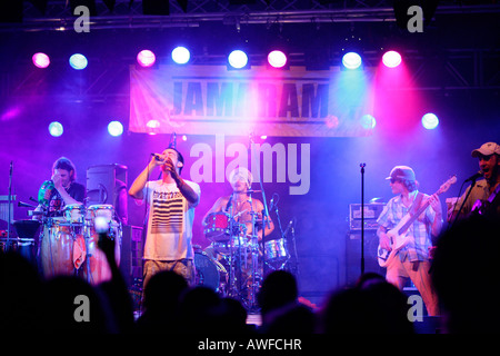 "JAMARAM" Reggae-Band, Reggae-Konzert in Muehldorf am Inn, Upper Bavaria, Bavaria, Germany, Europa Stockfoto