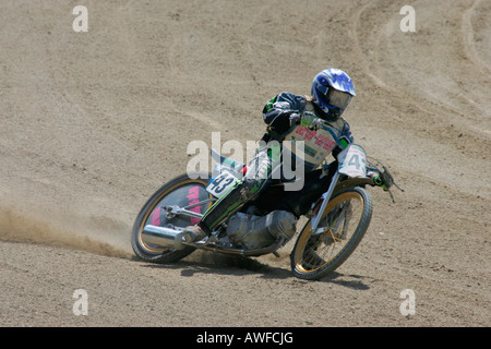 Shorttrack-Rennen auf einem Motorrad Speedway in Muehldorf am Inn, Upper Bavaria, Bavaria, Germany, Europa Stockfoto