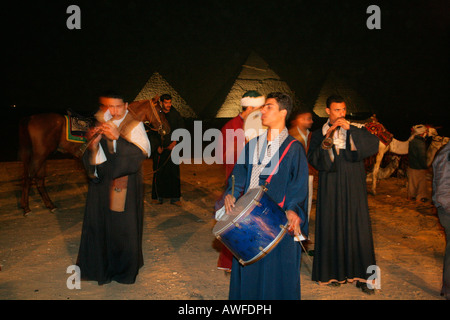 Musiker, Derwische, Sufis, Gizeh, Ägypten, Nordafrika, Afrika Stockfoto