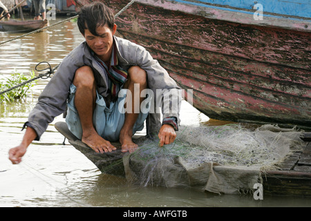 Fischer-Mekong-Delta Stockfoto