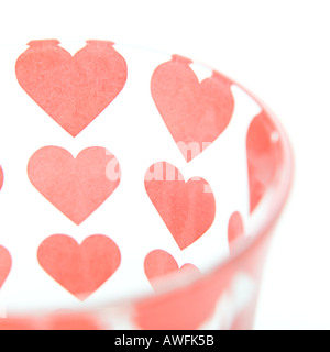 Herz-Druck-Glas Stockfoto