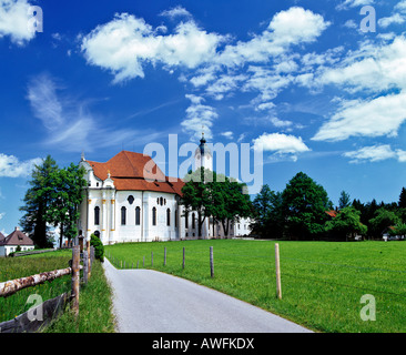 Wieskirche-Kirche in der Nähe von Steingaden, Allgäu, Bayern, Deutschland, Europa Stockfoto