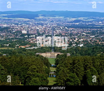 Blick auf den Schlosspark am Schloss Wilhelmshoehe (Schloss Wilhelmshöhe), Kassel, Hessen, Deutschland, Europa Stockfoto