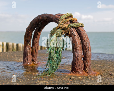 Teil der Überreste der Strukturen bauen in Lepe in Hampshire UK für den d-Day Landungen während des 2. Weltkrieges. Stockfoto