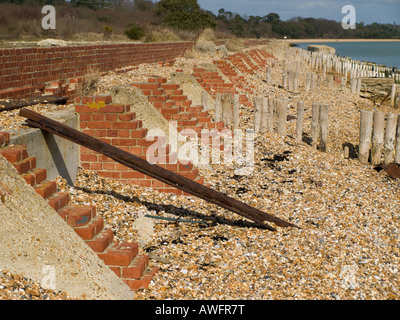 Teil der Überreste der Strukturen bauen in Lepe in Hampshire UK für den d-Day Landungen während des 2. Weltkrieges. Stockfoto