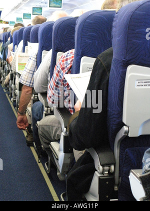 Innenansicht eines modernen Passagierflugzeuges Stockfoto