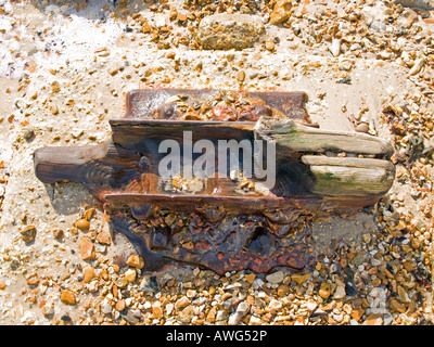 Teil der Überreste der Strukturen bauen in Lepe in Hampshire UK für den d-Day Landungen während des 2. Weltkrieges. Stockfoto