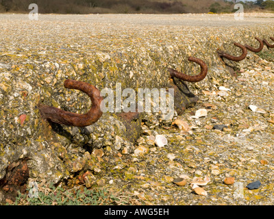 Teil der Überreste der Strukturen bauen in Lepe in Hampshire UK für den d-Day Landungen während des 2. Weltkrieges. Stockfoto