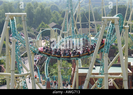 Koloss Achterbahn im Thorpe Park, Surrey, Vereinigtes Königreich Stockfoto