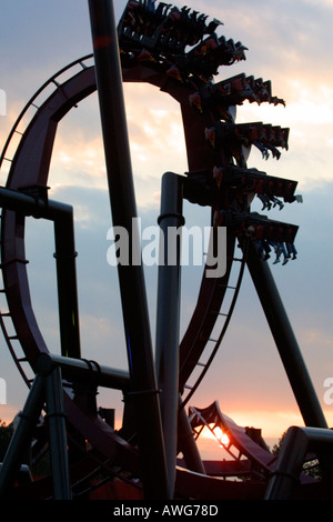Nemesis Inferno Achterbahn im Thorpe Park Surrey UK Stockfoto
