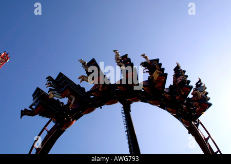 Nemesis Inferno Achterbahn im Thorpe Park Surrey UK Stockfoto