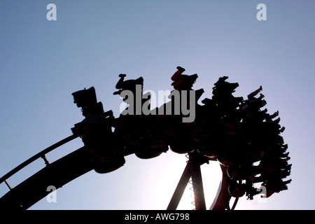 Nemesis Inferno Achterbahn im Thorpe Park Surrey UK Stockfoto
