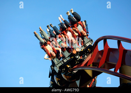 Nemesis Inferno Achterbahn im Thorpe Park, Surrey, UK Stockfoto