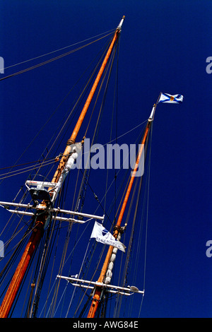 Mast der Bluenose II in Halifax Harbour Halifax Nova Scotia Kanada Stockfoto