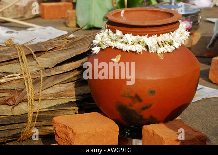 ATTUKAL PONGALA TRIVANDRUM KERALA EINS VON DEN GRÖßTEN FRAUEN FESTIVEL WELT Stockfoto