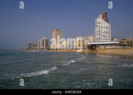 Nahen Osten ISRAEL A Blick auf Tel Aviv und der Küste des Mittelmeers Stockfoto