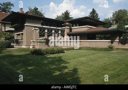 USA, Michigan, Grand Rapids, Frank Lloyd Wrights Meyer May House (1909), äußere des Prärie-Stil Einfamilienhaus Stockfoto