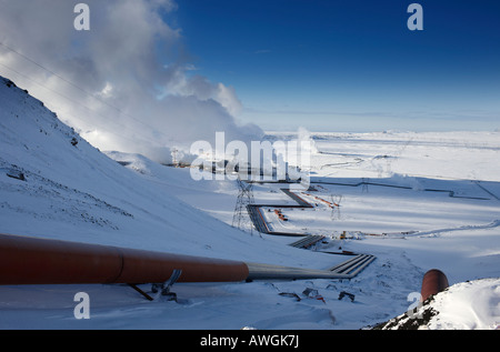 Geothermie-Kraftwerk in Hellisheidi Island Stockfoto